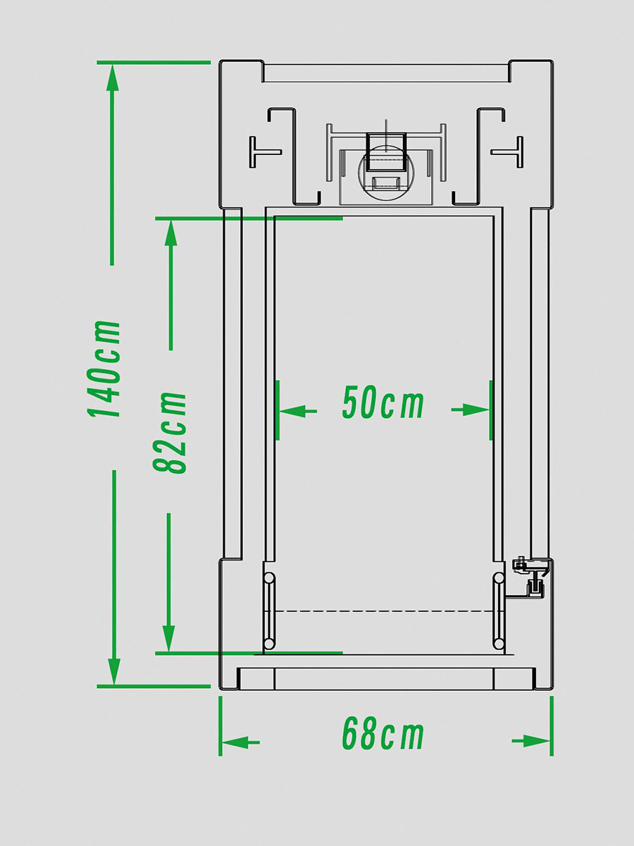 Diện tích hố pit thang máy thủy lực cửa mở tay chỉ từ 0,6 m2